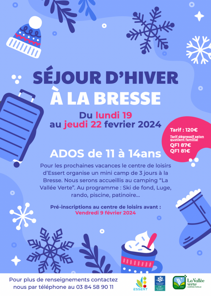 affiche séjour centre de loisirs ados essert